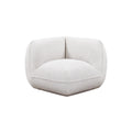 Arezza Stone White Contract-Grade Basketweave Chenille Corner Chair