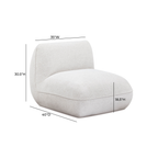 Chaise en chenille blanc pierre de qualité commerciale