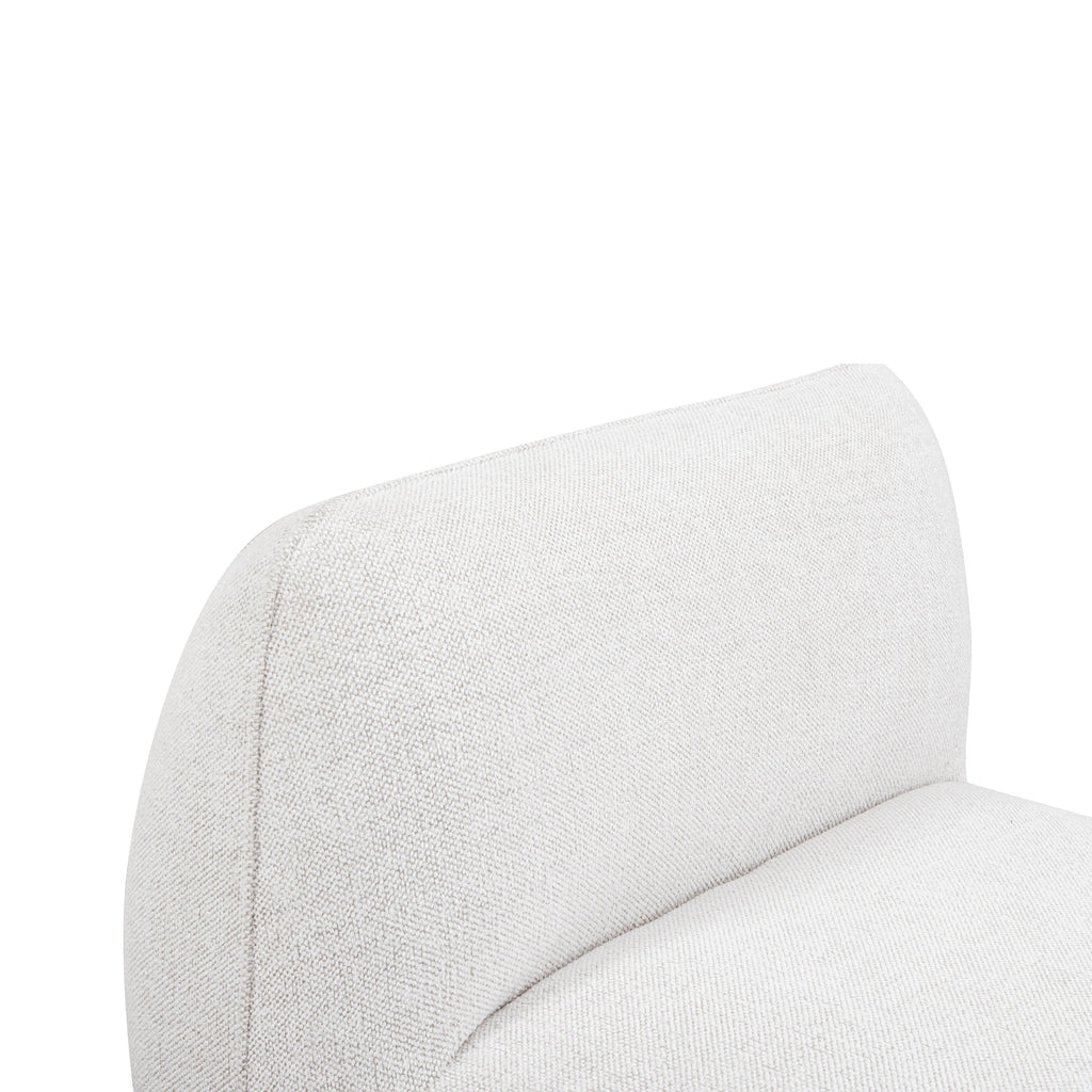 Arezza Stone White Contract-Grade Basketweave Chenille Armless Chair