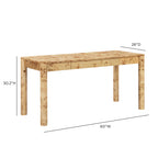 Bureau de travail à 3 tiroirs Burl, 60 po, naturel