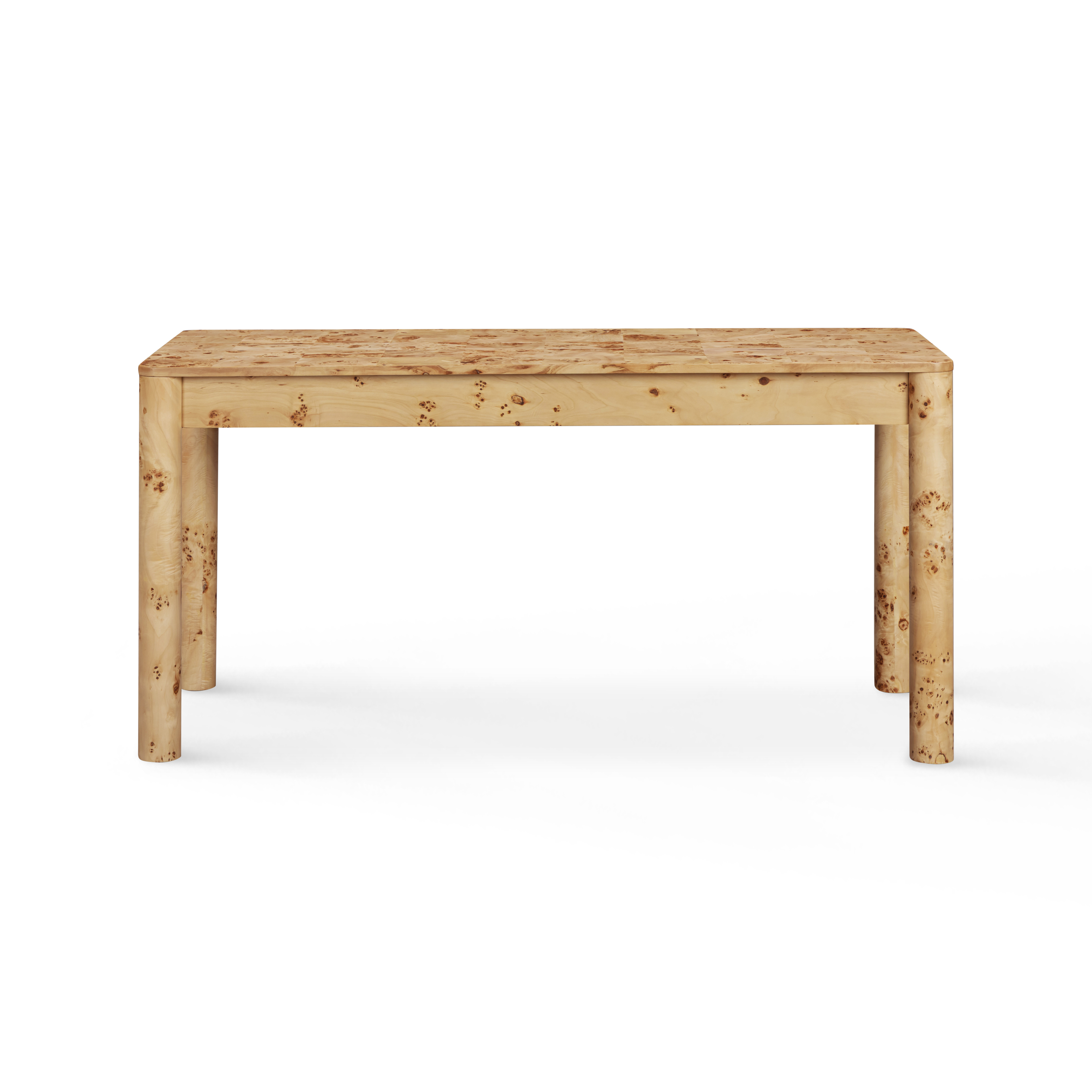 Berri 60 Natural Burl 3-Drawer Work Desk
